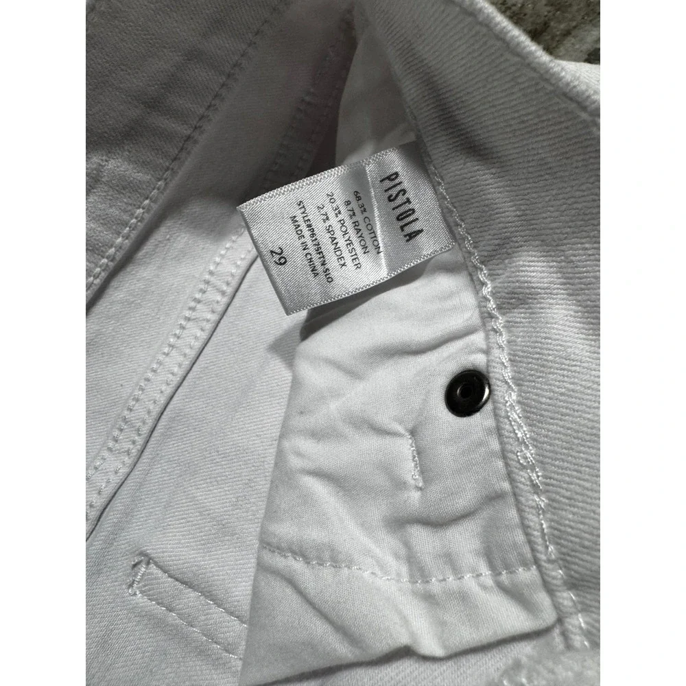 Pistola‎ Jeans Women's 29 White Straight Leg Distressed Raw Hem P6178FTN-SLO